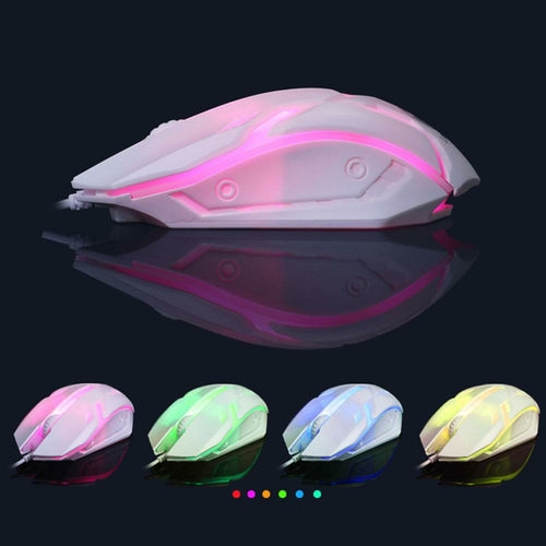 SMPO USB Wired Gaming Keyboard Mouse Glowing Set with Rainbow LED Backlit for PC Gamers