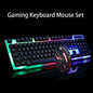SMPO USB Wired Gaming Keyboard Mouse Glowing Set with Rainbow LED Backlit for PC Gamers