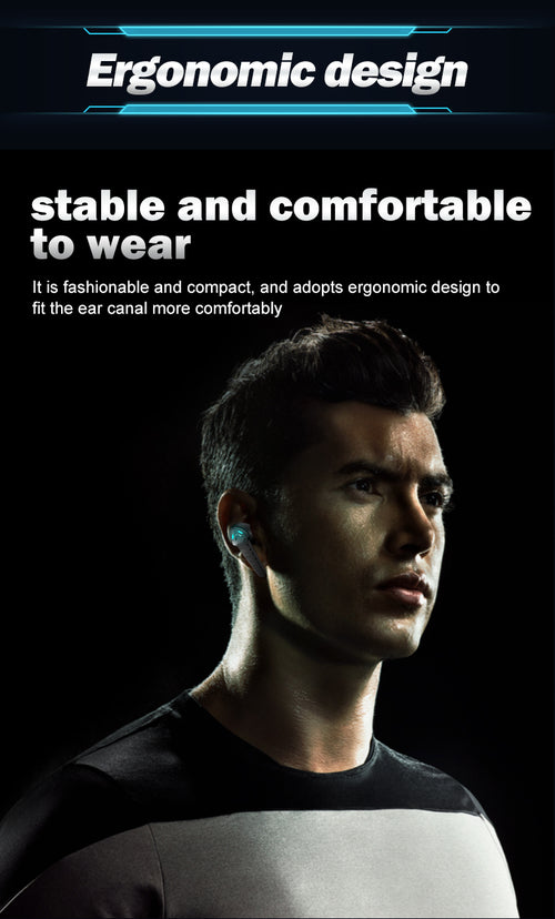 SMPO TWS Wireless Gaming Headset Bluetooth 5.1 Earbuds with Ultra-Low Latency & Charging Case