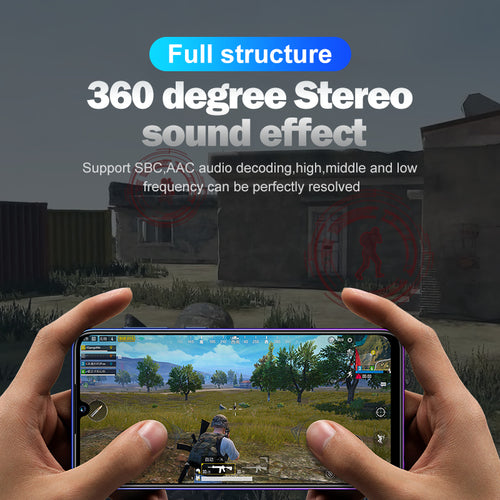SMPO TWS Wireless Gaming Headset Bluetooth 5.1 Earbuds with Ultra-Low Latency & Charging Case