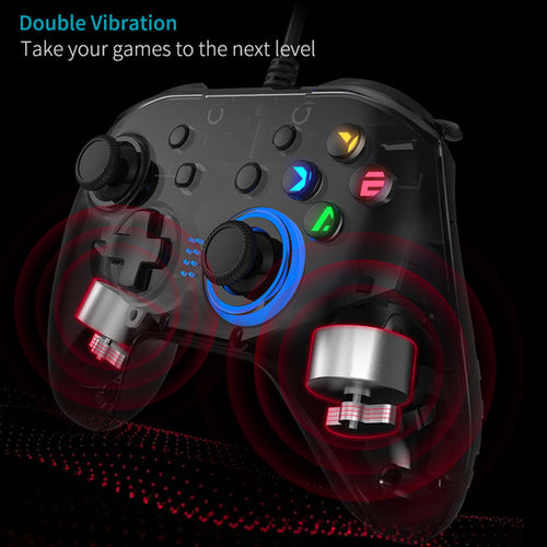 SMPO USB Wired Gaming Controller Gamepad with Immersive Dual-Vibration & High-Precision Joysticks