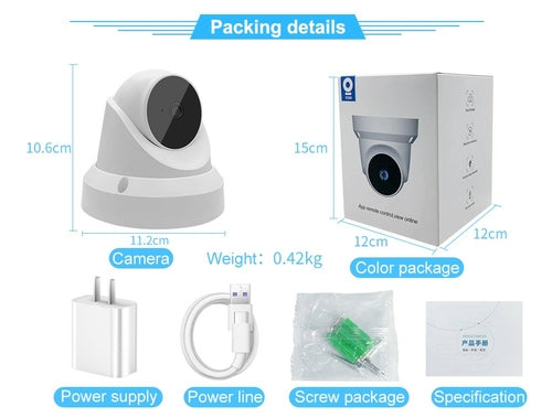 SMPO Wireless WiFi Camera Monitor and Smart Home Security Camera with Two-Way Audio & Night Vision