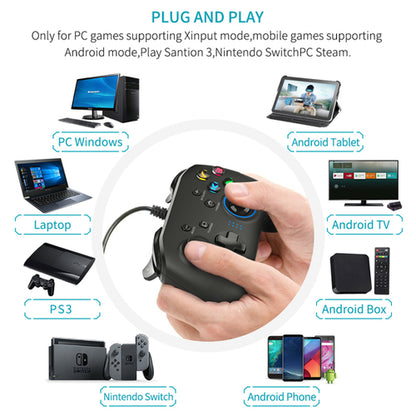 SMPO USB Wired Gaming Controller Gamepad with Immersive Dual-Vibration & High-Precision Joysticks