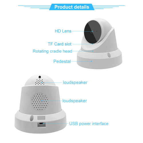 SMPO Wireless WiFi Camera Monitor and Smart Home Security Camera with Two-Way Audio & Night Vision